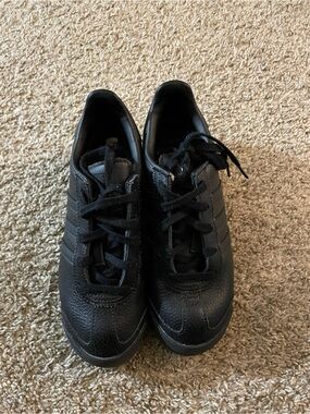 adidas Kids Black Leather Sneakers
